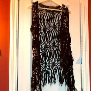 Free people vest fringe bathing suit wrap cover xs a m l